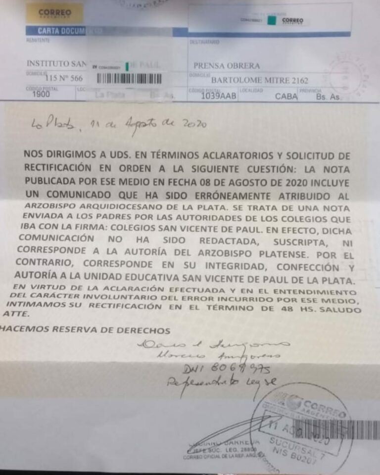 carta documento san vicente