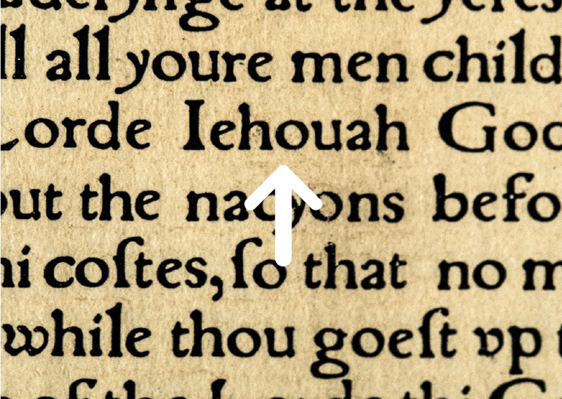 El nombre de Dios en inglés en la traducción de la Biblia de Tyndale